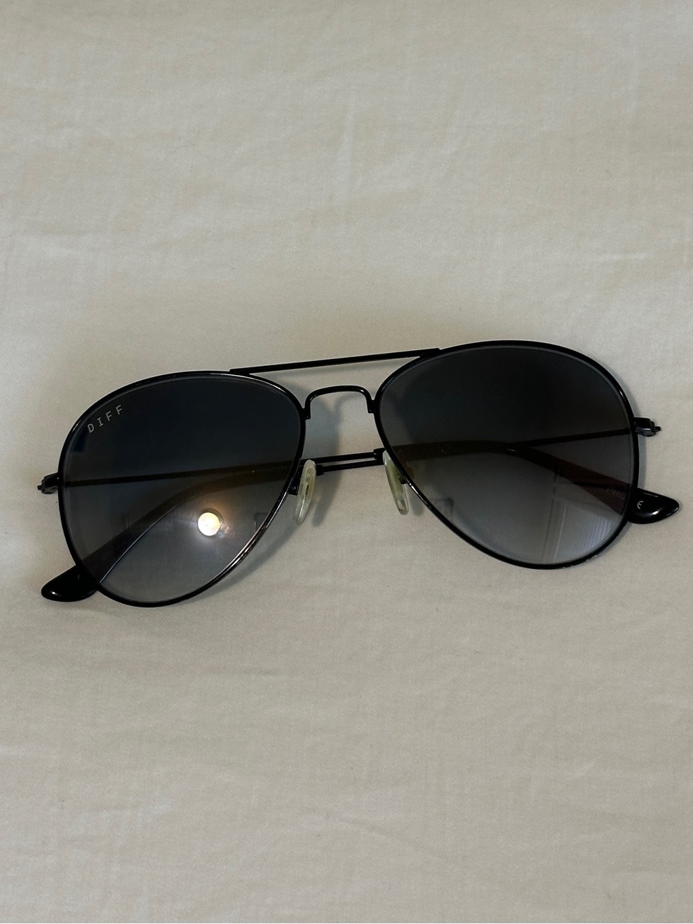 DIFF Eyewear Aviator Style Black Gradient Lens Sunglasses